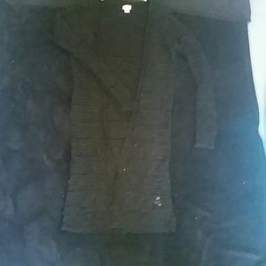 Long black Mossimo crochet cardigan size small